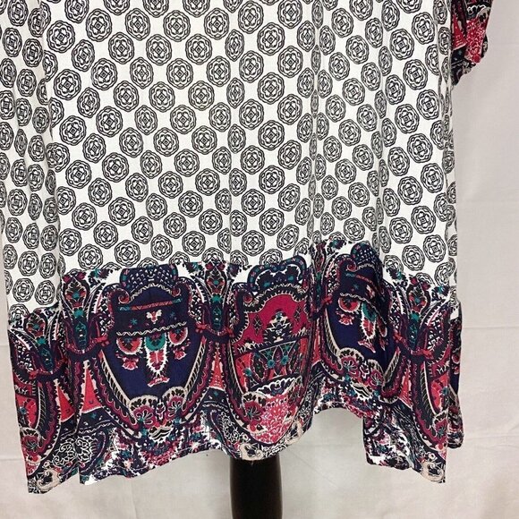 Umgee Dress Size Small Ivory Floral Embroidered Romantic Boho Flounce Lace Trim - Picture 6 of 10